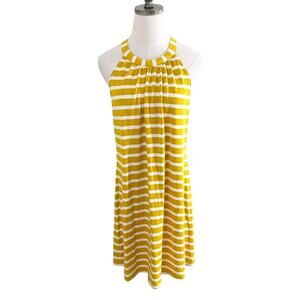 NWT Stitch Fix Market & Spruce Yellow/White Stripe Swing Dress Large Sleeveless